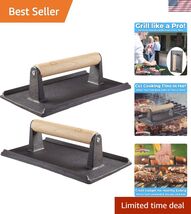 Pro Grade, Pre Seasoned Cast Iron Grill Weight 2Pk. Heavy Duty Steak and... - $80.76