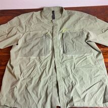 Lululemon Lab Mens XXL Sage Green Mesh Pocket Snap Front Technical Hikin... - $51.48