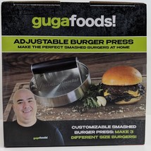 Guga Foods Adjustable Burger Press Makes 3 Sizes Patty Maker Tool New - $19.75