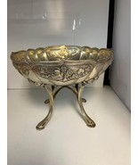 Gebrüder Kuhn 800 Silver Raised Gold Washed Footed Fruit Bowl c.1886-195... - $792.10 CAD