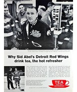 SID ABEL&#39;S DETROIT RED WINGS -Hockey- Tea The Hot Refresher - 1962 VTG P... - $12.98
