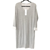 EAZE Renuar Small Heather Gray Cotton Rayon Vneck Sweater Dress Pockets ... - £26.46 GBP