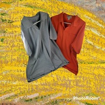 Lot of 2 Mens Polo Shirt Orange Benchline Gray Faded Glory 100% Cotton M... - $104.89 MXN