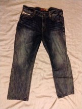 Big Star Buckle Denim Jeans 34 Voyager Straight Distressed Dark Wash BKE - $20.78