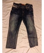 Big Star Buckle Denim Jeans 34 Voyager Straight Distressed Dark Wash BKE - $20.78