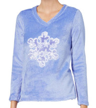 allbrand365 designer Womens Plush Applique Printed Top Size Small, Snow Flake - $24.45