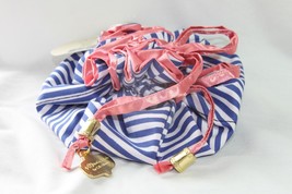 Jewelry Pouch (new) STRIPED JEWELRY POUCH - BLUE, WHITE &amp; PINK INSIDE - £11.16 GBP