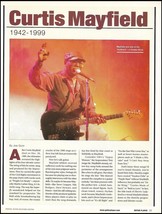 Curtis Mayfield 1942-1999 death tribute 2-page article pin-up photo print - £3.39 GBP