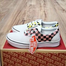 Vans Comfycush Era Mixed Media Womens Size 7 Checkerboard Leopard White - $41.57