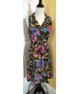 SAG HARBOR Tropical Floral Belted Sleeveless Button Front Dress (8P) NWOT - $26.67 CAD