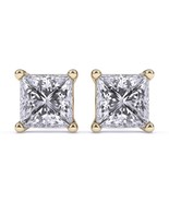 0.75 Ct Natural Diamond I1 Clarity Square Shape Solitaire Studs - £988.12 GBP