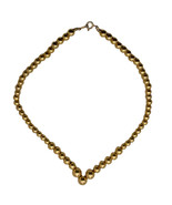 Vintage Crown Trifari Gold tone Metal Beaded Choker Necklace - £12.00 GBP