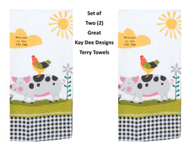 KAY DEE DESIGNS 2 Welcome to PigPen R4840 Dual Purpose Terry Towels16&quot;x26″Cotton - £12.75 GBP