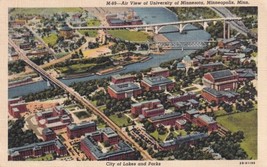 Minneapolis University of Minnesota MN Air View 1944 Bartlesville Postcard D24 - £2.38 GBP