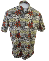 Crossings Men Hawaiian shirt M pit to pit 24.5 aloha luau tropical floral VTG - £15.81 GBP
