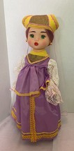 Russian Princess  Doll Red Hair Purple &amp; Yellow Dress Long Braid Queen Kostroma - £21.93 GBP
