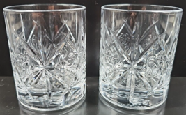 2 Dewar&#39;s True Scotch Whisky Old Fashioned Glasses Set Clear Celtic Embo... - £25.20 GBP