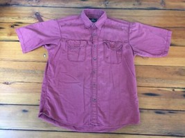 Vintage RedHead Pale Red Cotton Travel Short Sleeve Button Down Shirt Mens L 51&quot; - £14.89 GBP