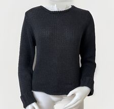 Cousin Johnny Chunky Knit Sweater Womens L Black Crew Neck Long Sleeve P... - $27.82