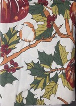 Fabric Tablecloth, 60&quot;x84&quot;Oblong (6-8 people) BIRD,BERRIES &amp; PUMPKIN LEA... - £19.45 GBP