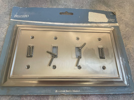 Brainerd 64169 Brushed Satin Nickel, Quad Switch Cover Plate, Zinc Die C... - $9.49