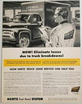 1955 Print Ad Hertz Truck Rental System Ford Delivery Truck Chicago,IL - £12.36 GBP