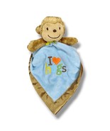 Carter&#39;s Monkey Lovey Blue Brown I Love Hugs Rattle Security Blanket CLE... - £9.41 GBP