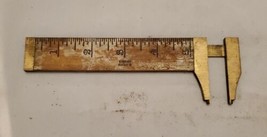 Vintage Lufkin No. 016 Carpenter&#39;s Ruler with Caliper Slide,USA.Wood,Brass - £19.43 GBP