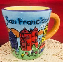 San Francisco souvenir embossed 3D city turist atractions big ceramic mu... - $15.84
