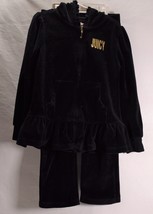 Juicy Couture Girls Tracksuit Black Two Piece Set Hoodie Pants 6 - £46.63 GBP