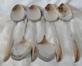 Oneida Stainless Flatware Twin Star 6 Serving Spoons - £23.64 GBP