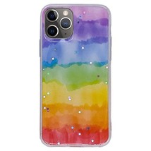 Slim Thin Horizontal Rainbow Glitter Case Cover for iPhone 11 Pro Max 6.5&quot; - £6.10 GBP