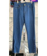 ALEXANDER MCQUEEN Blue Denim Cotton Blend Laced Detail Jeans Sz 42/ US 6... - $181.29