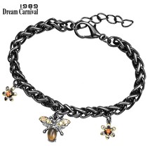 DreamCarnival 1989 New Honey Bees Charm Bracelet for Women Hot Selling Insect Pa - £19.55 GBP