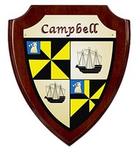 Campbell Irish Coat of Arms Shield Plaque - Rosewood Finish - £34.73 GBP