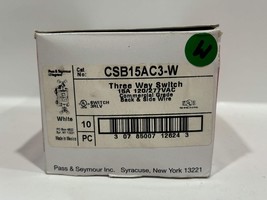 New 10 PC Legrand CSB15AC3-W Specification Grade Switch Hard Use, White - $68.00