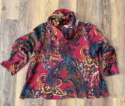 Habitat Clothes To Live in Abstract Floral Relaxed Cowl Neck Sweater Tun... - $36.63