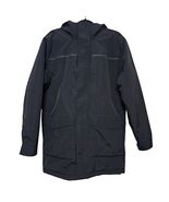 Lands End Black Hooded Parka Winter Minimalist Gorpcore Utility Insulate... - $48.99