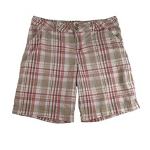 Faded Glory Womens Size 12 Waist 34&quot; Walking Plaid Casual Red Tan Golf S... - £18.66 GBP