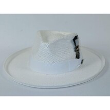 Men's Bruno Capelo Genuine Straw Hat Wide Brim Curl COLONIAL CO581 White image 3