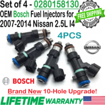 x4 New OEM Bosch 10Hole Upgrade Fuel Injectors for 2007-12 Nissan Sentra 2.5L I4 - £219.66 GBP