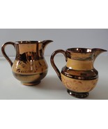 Vintage  Copper Lustre Creamers (2)...pr creamers.copper lustre, real nice - $16.50