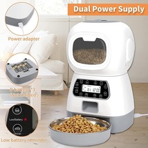 Smart APP Pet Feeder Cat And Dog Food Automatic Dispenser Stainless Steel Bowl C - £87.12 GBP+