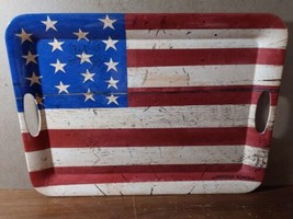 America USA Flag Evolution Sakura Melamine Serving Tray Handles 14.5x19.... - $23.04