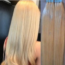 18&quot;,20&quot; 100gr,40pc, 100% Human Tape In Hair Extensions #24 Light Golden ... - $108.89+