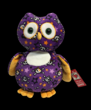 Ganz Floral Cutie Owl Plush Skull Crossbones Purple Stuffed Animal HW10662 RARE - $99.00