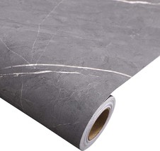 Concrete Marble Contact Paper 16&quot; X 195&quot;, Peel And Stick Vinyl, Dark Gray - £32.47 GBP