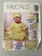 McCall’s 4280 Sewing Pattern Infants&#39; Layette Hat, Top, Pants, Gown, Bla... - $93.10 MXN