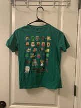 Mojang Minecraft Boys Graphic Short Sleeve Shirt T-Shirt Crew Neck Size M - £19.46 GBP