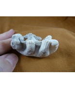 ott-w16 little Otter with starfish of shed ANTLER figurine Bali detailed... - $122.11 CAD